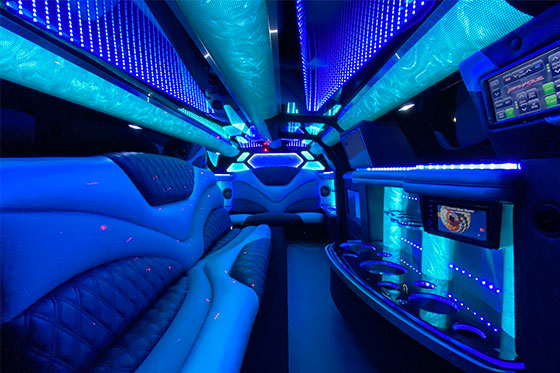 neon lights on a limousine
