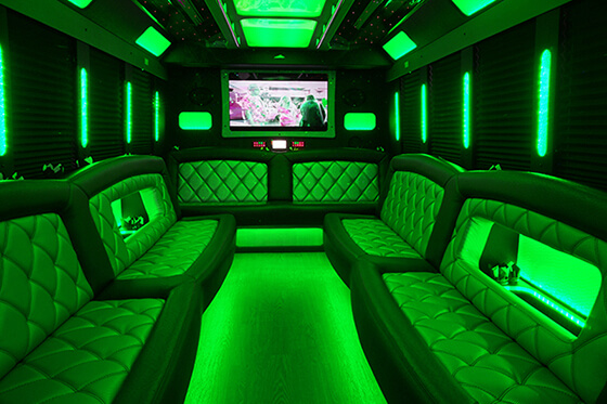 plasma tv on a limo bus