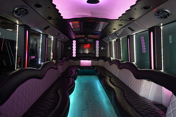 luxurious party bus lounge