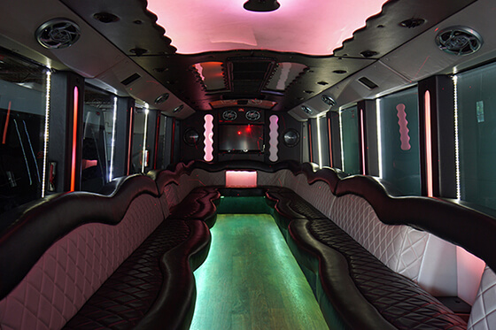 upscale limo bus interior