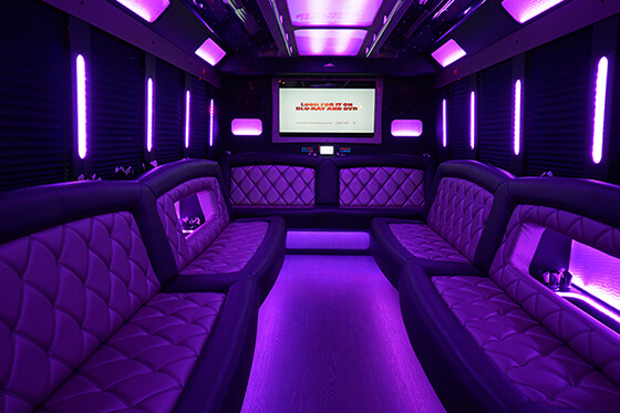 ample party bus service model lounge